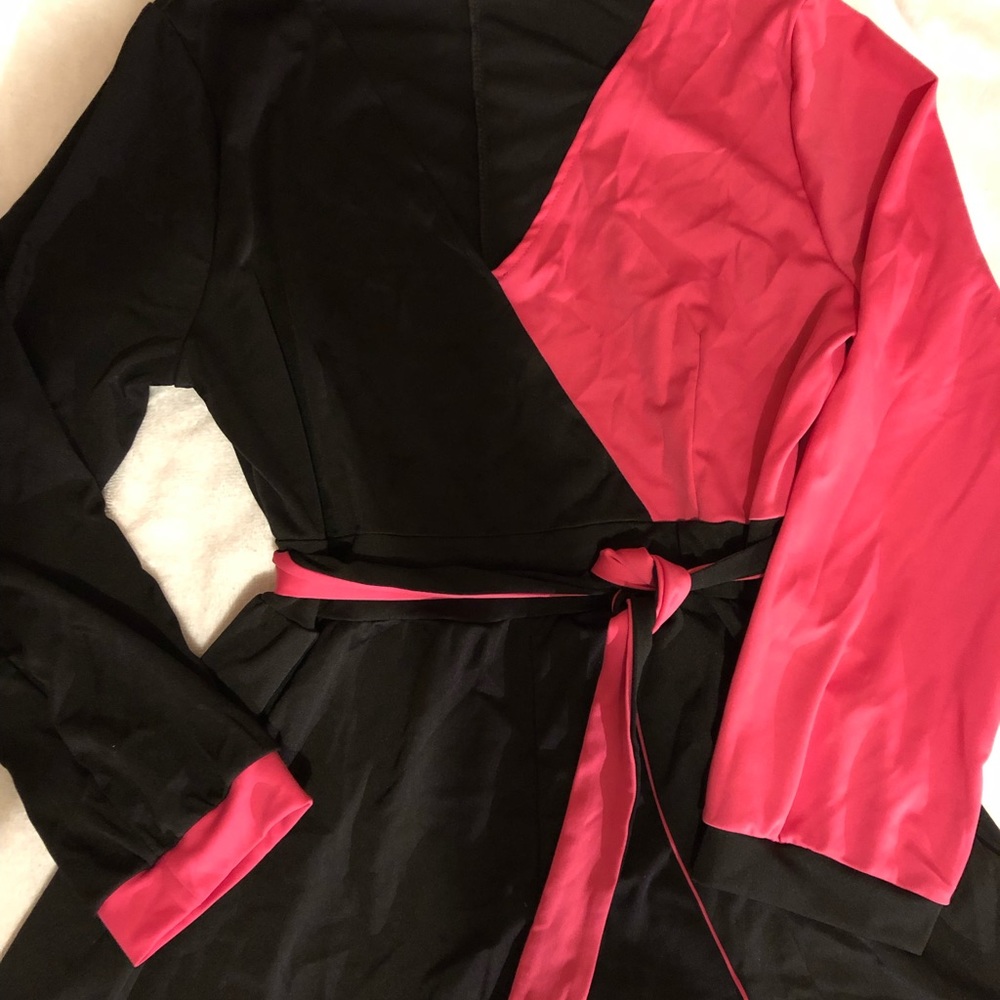 Pink and black dress